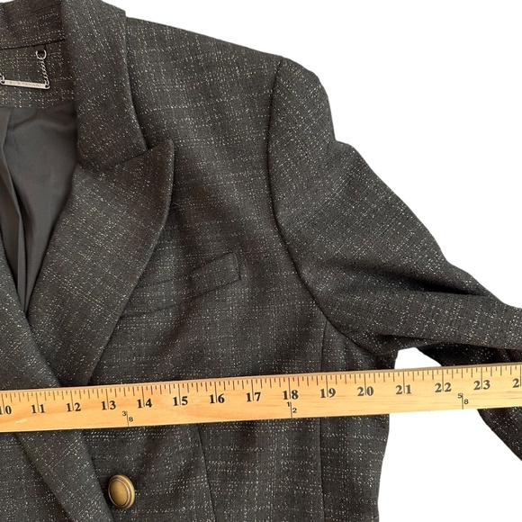 Elie Tahari Blazer Jacket Women's Size 14 Gold Kissed Metallic Weave Elegant - Picture 10 of 16